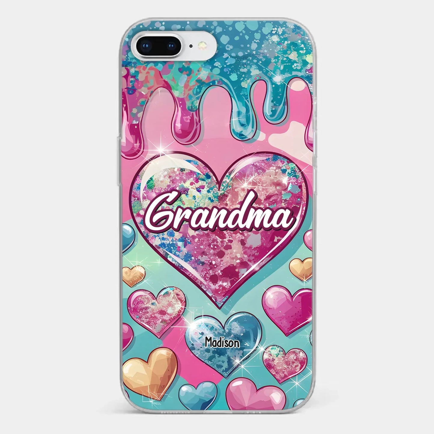 A Grandmother¡¯s Heart Holds Forever Love - Family Personalized Custom 3D Inflated Effect Printed Clear Phone Case - Gift For Mom, Grandma