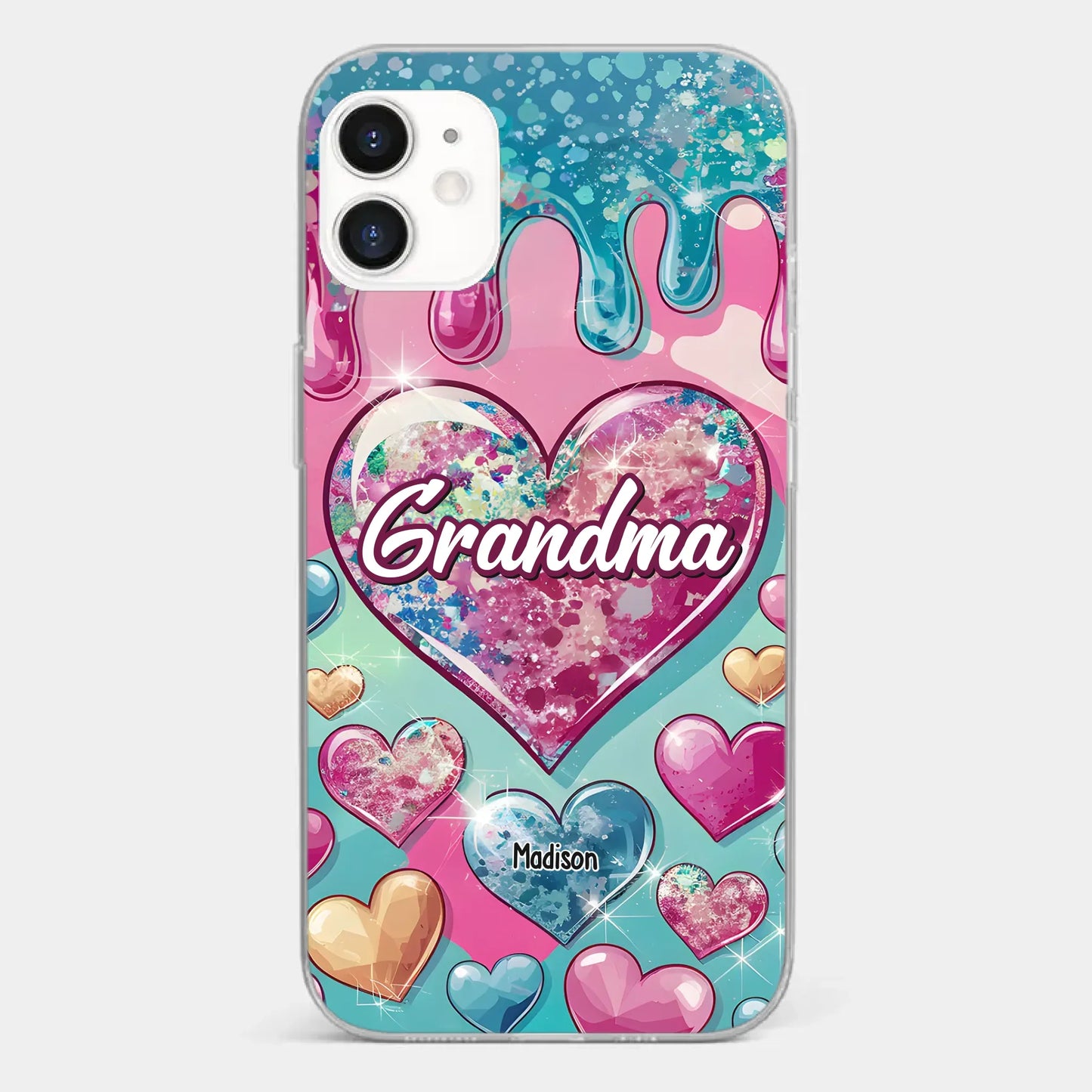 A Grandmother¡¯s Heart Holds Forever Love - Family Personalized Custom 3D Inflated Effect Printed Clear Phone Case - Gift For Mom, Grandma
