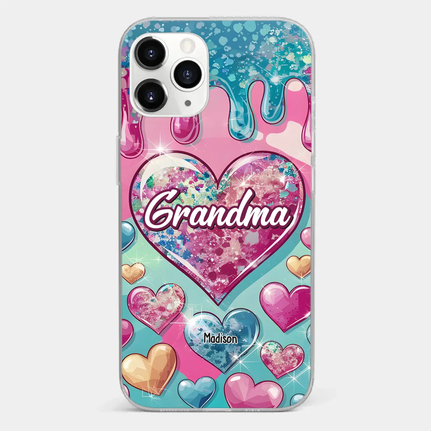 A Grandmother¡¯s Heart Holds Forever Love - Family Personalized Custom 3D Inflated Effect Printed Clear Phone Case - Gift For Mom, Grandma