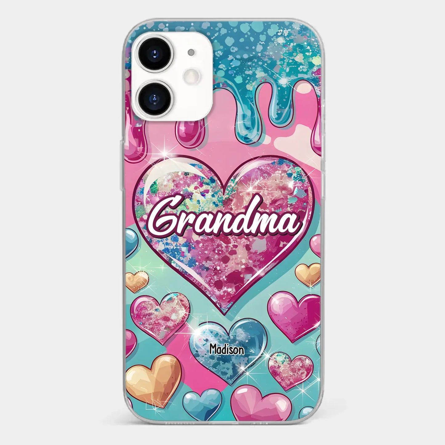 A Grandmother¡¯s Heart Holds Forever Love - Family Personalized Custom 3D Inflated Effect Printed Clear Phone Case - Gift For Mom, Grandma