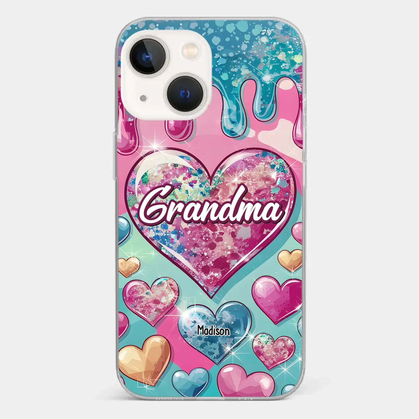 A Grandmother¡¯s Heart Holds Forever Love - Family Personalized Custom 3D Inflated Effect Printed Clear Phone Case - Gift For Mom, Grandma