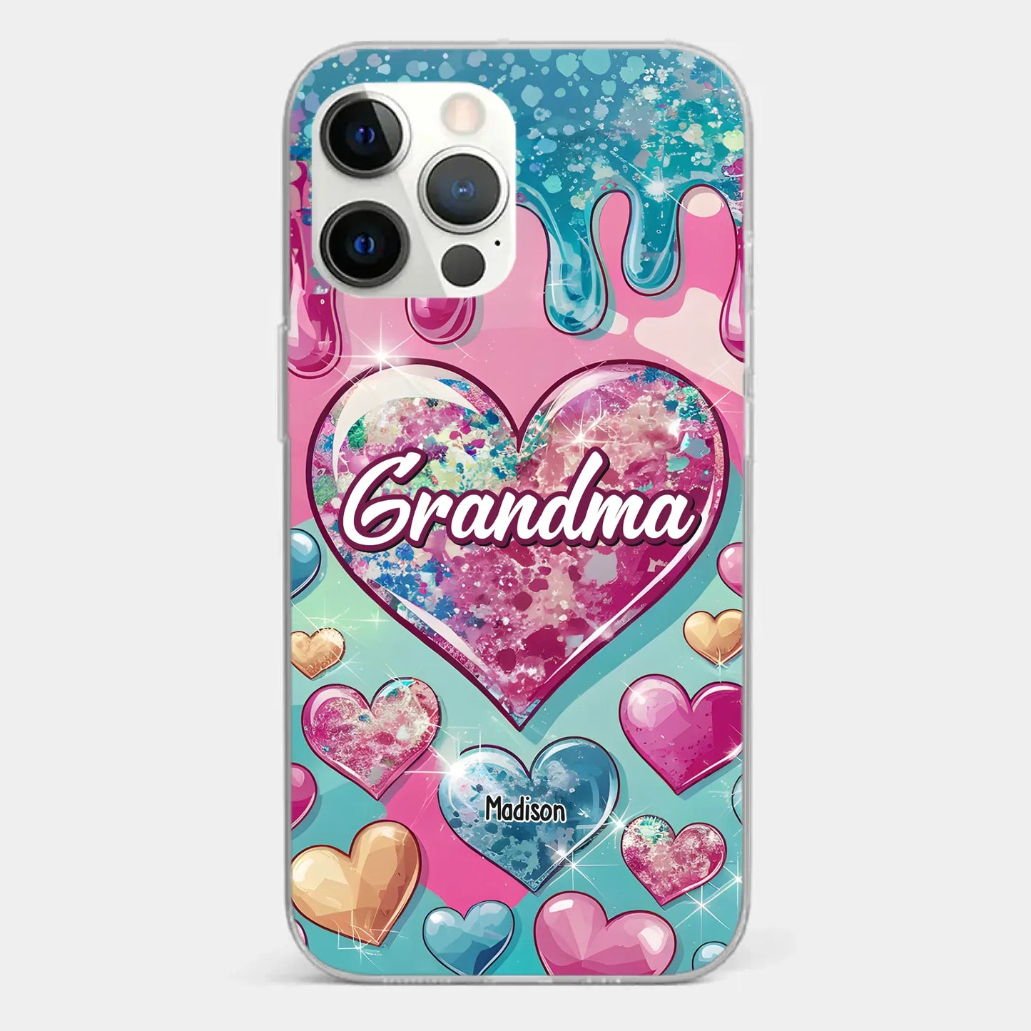 A Grandmother¡¯s Heart Holds Forever Love - Family Personalized Custom 3D Inflated Effect Printed Clear Phone Case - Gift For Mom, Grandma