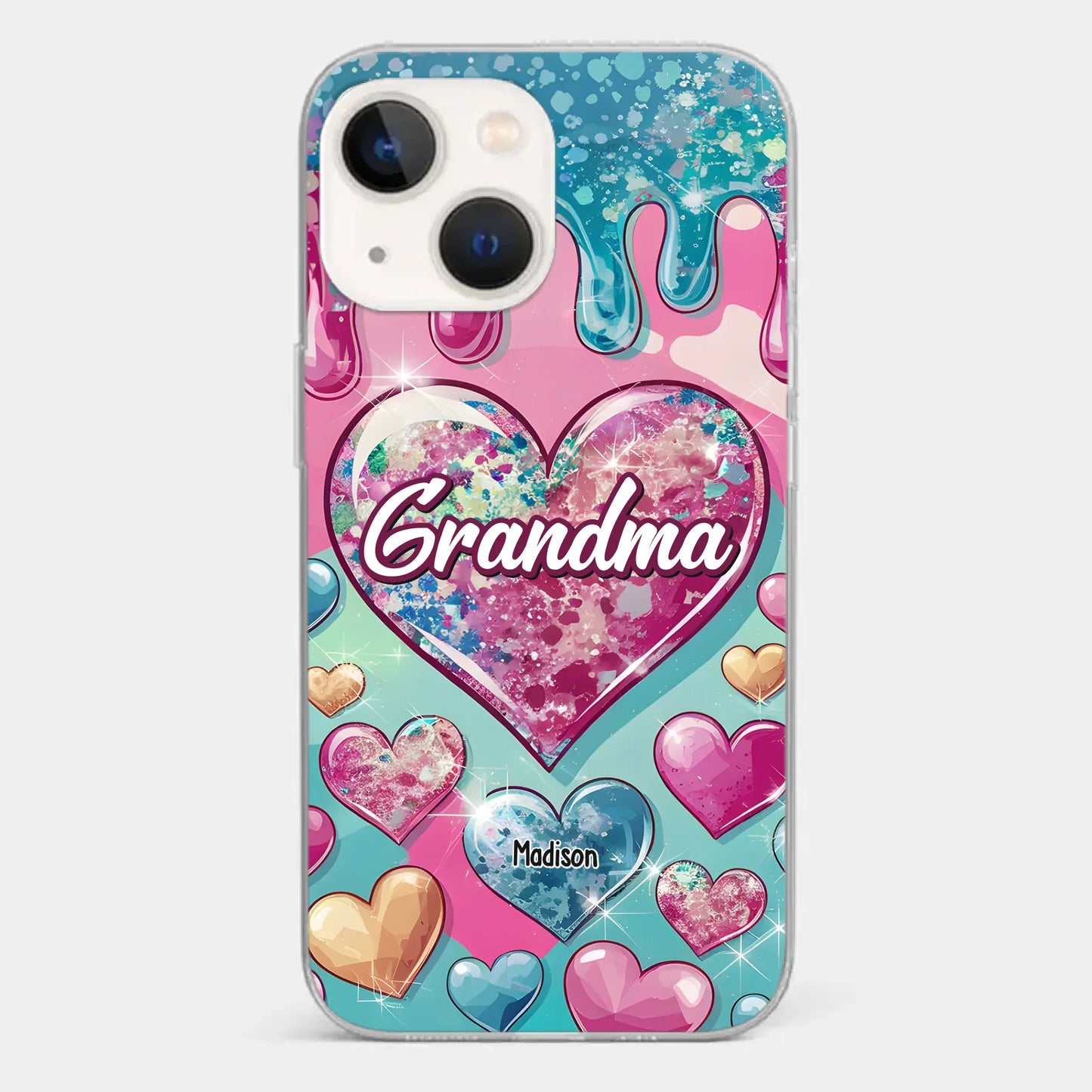A Grandmother¡¯s Heart Holds Forever Love - Family Personalized Custom 3D Inflated Effect Printed Clear Phone Case - Gift For Mom, Grandma