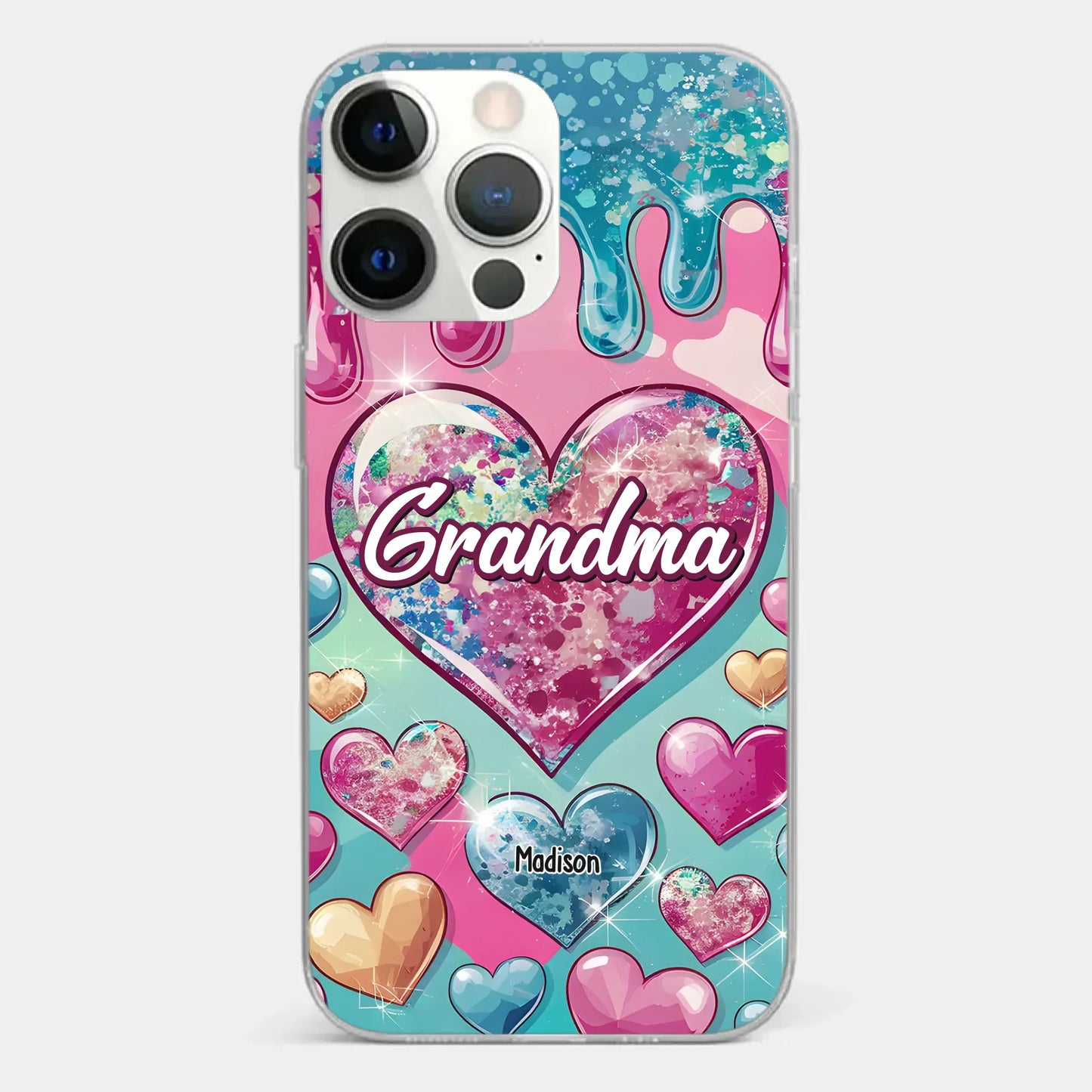 A Grandmother¡¯s Heart Holds Forever Love - Family Personalized Custom 3D Inflated Effect Printed Clear Phone Case - Gift For Mom, Grandma