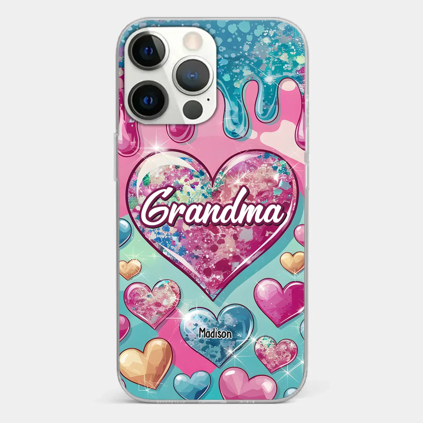 A Grandmother¡¯s Heart Holds Forever Love - Family Personalized Custom 3D Inflated Effect Printed Clear Phone Case - Gift For Mom, Grandma