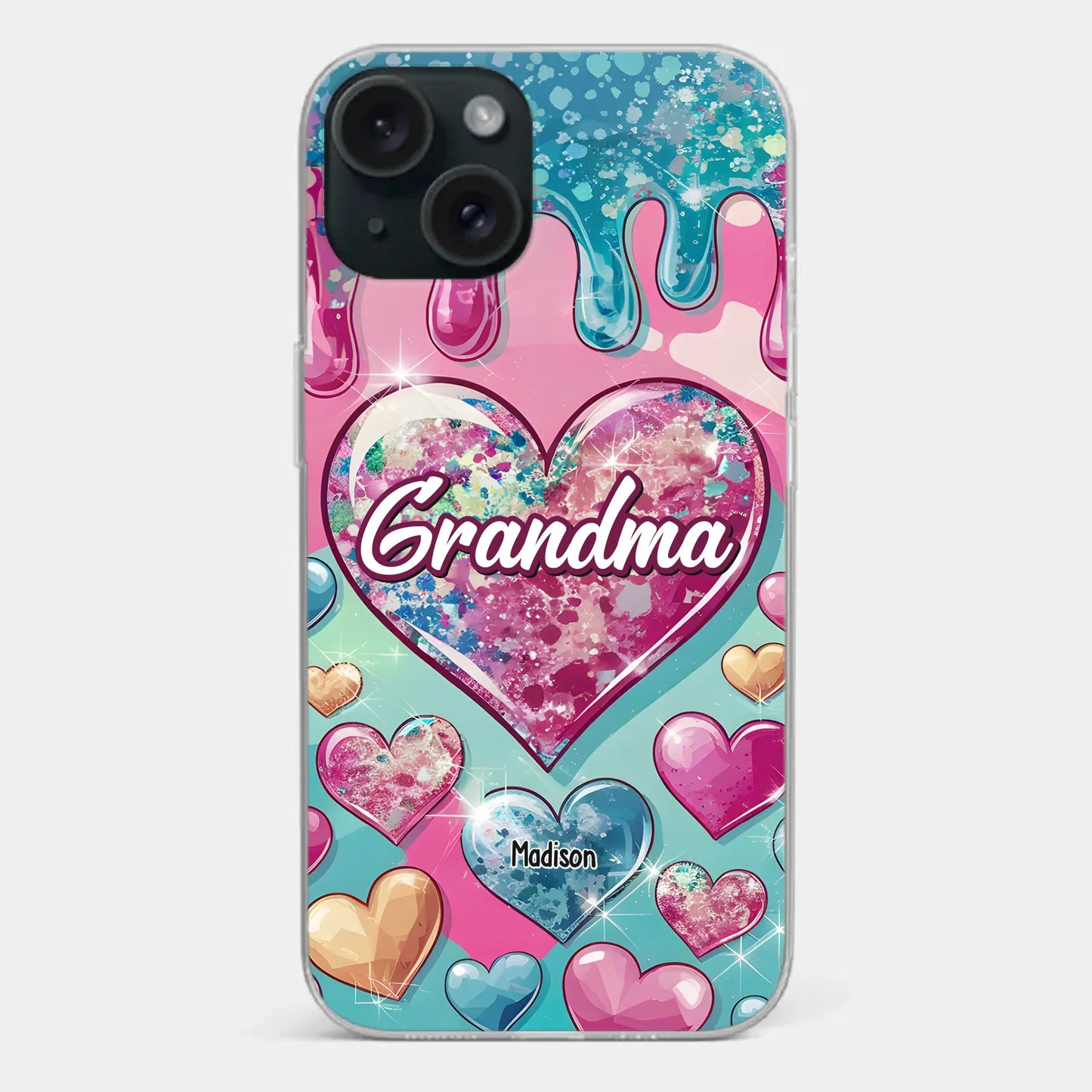 A Grandmother¡¯s Heart Holds Forever Love - Family Personalized Custom 3D Inflated Effect Printed Clear Phone Case - Gift For Mom, Grandma