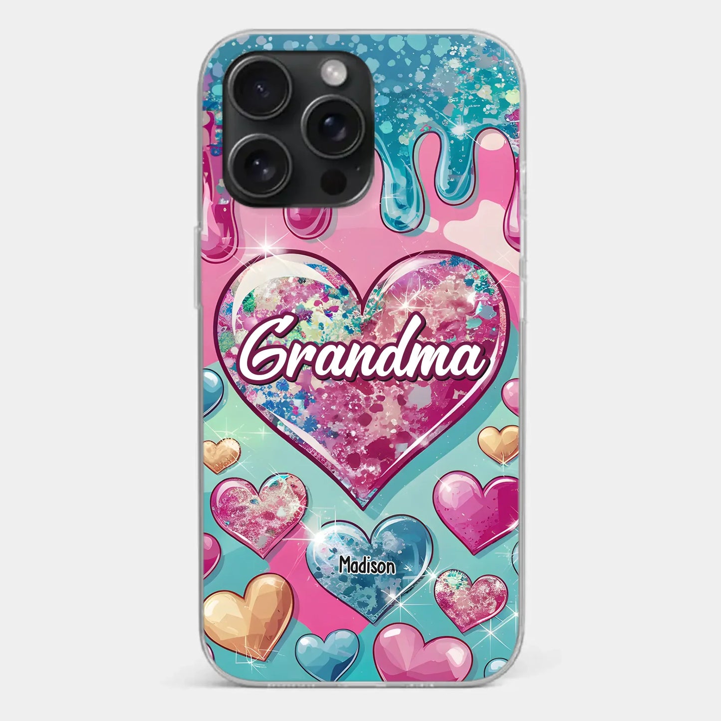 A Grandmother¡¯s Heart Holds Forever Love - Family Personalized Custom 3D Inflated Effect Printed Clear Phone Case - Gift For Mom, Grandma