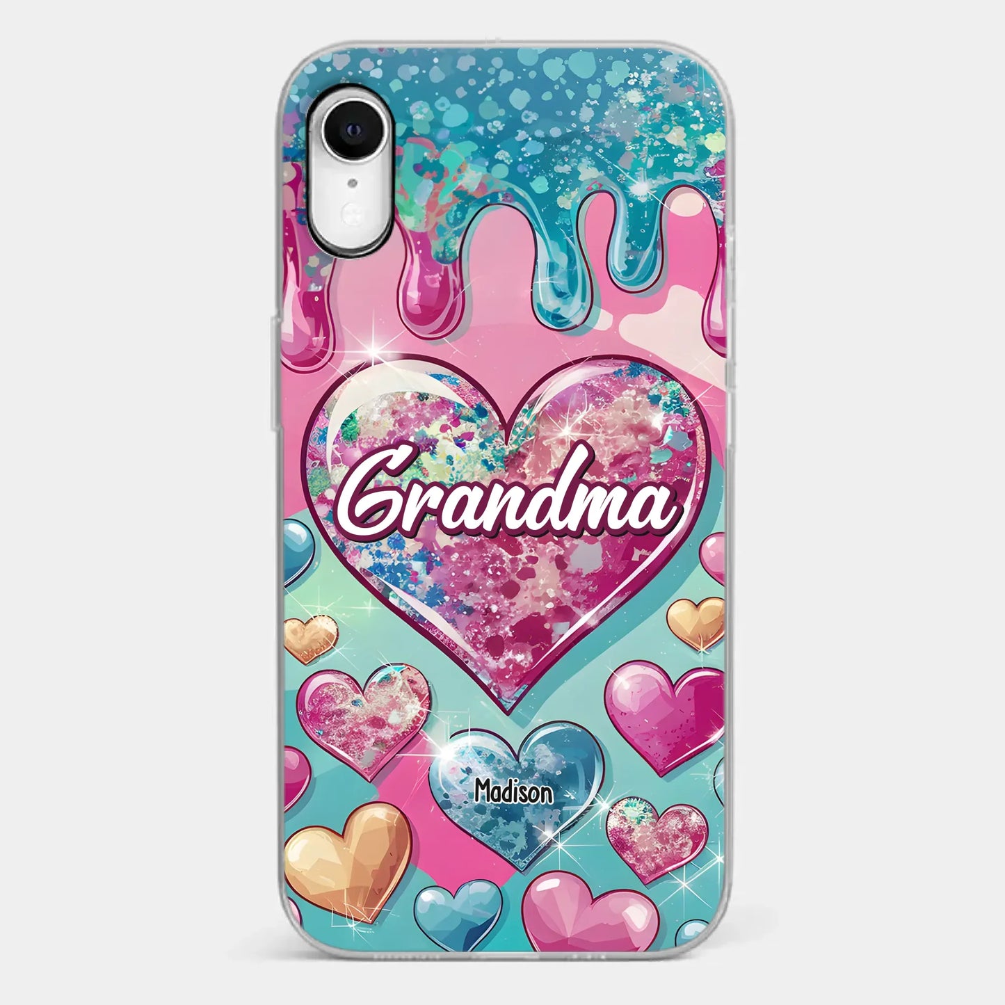 A Grandmother¡¯s Heart Holds Forever Love - Family Personalized Custom 3D Inflated Effect Printed Clear Phone Case - Gift For Mom, Grandma