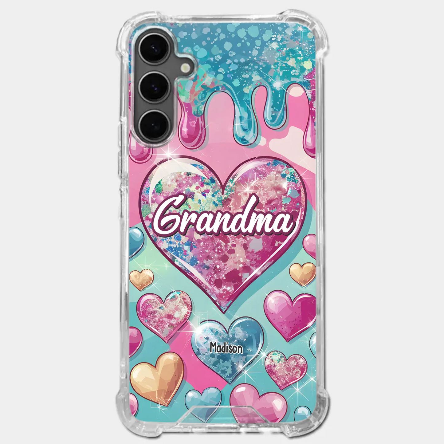 A Grandmother¡¯s Heart Holds Forever Love - Family Personalized Custom 3D Inflated Effect Printed Clear Phone Case - Gift For Mom, Grandma