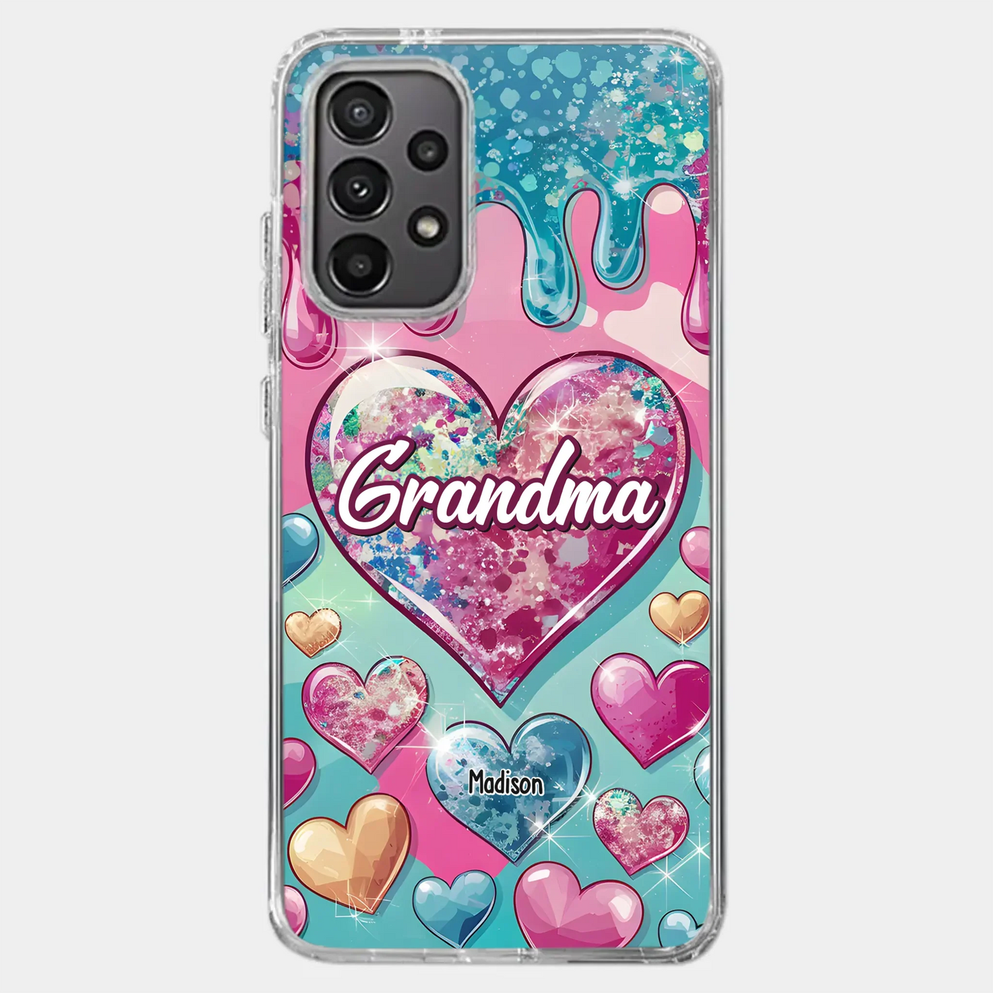 A Grandmother¡¯s Heart Holds Forever Love - Family Personalized Custom 3D Inflated Effect Printed Clear Phone Case - Gift For Mom, Grandma