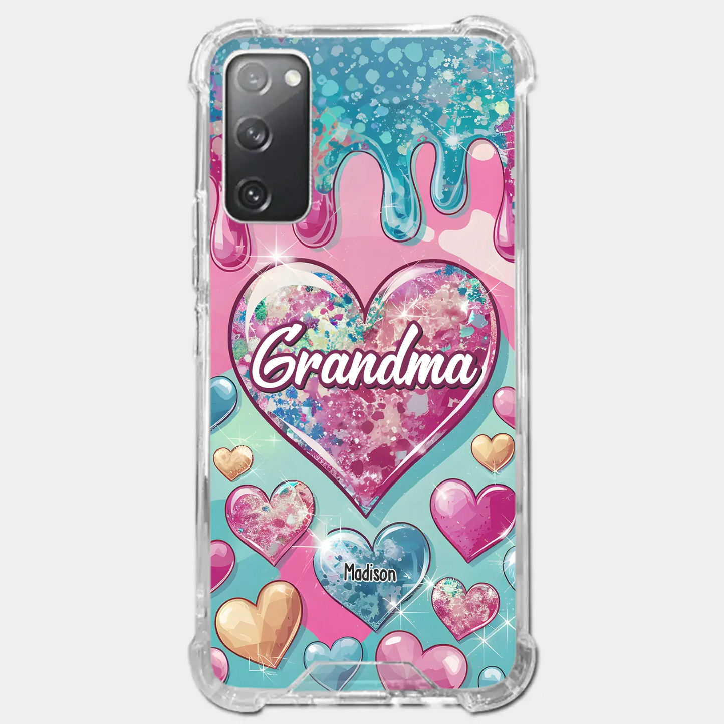 A Grandmother¡¯s Heart Holds Forever Love - Family Personalized Custom 3D Inflated Effect Printed Clear Phone Case - Gift For Mom, Grandma
