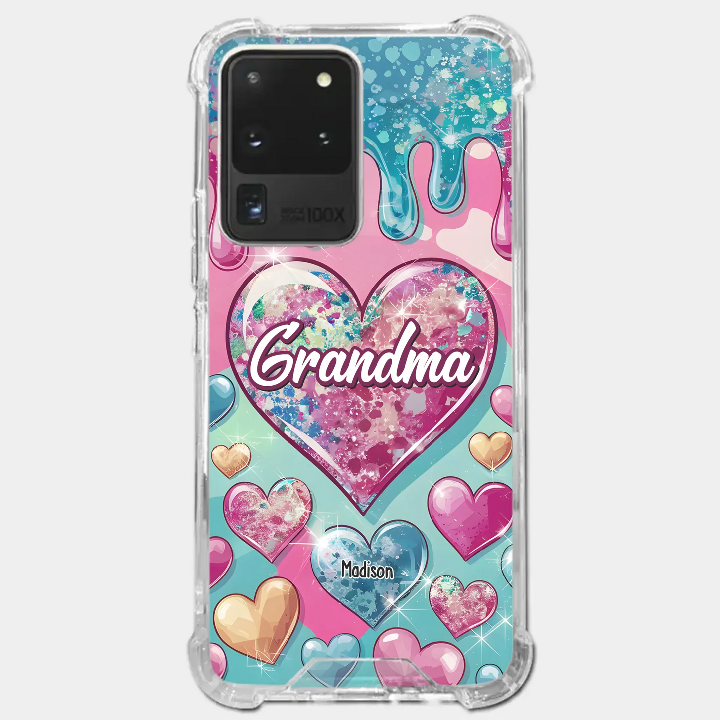 A Grandmother¡¯s Heart Holds Forever Love - Family Personalized Custom 3D Inflated Effect Printed Clear Phone Case - Gift For Mom, Grandma