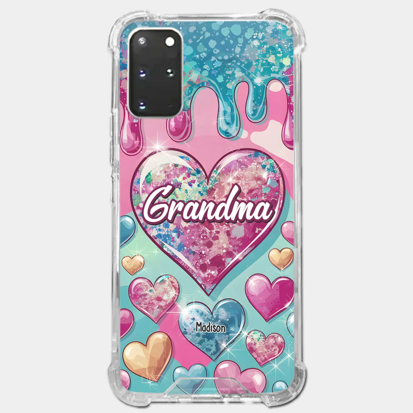 A Grandmother¡¯s Heart Holds Forever Love - Family Personalized Custom 3D Inflated Effect Printed Clear Phone Case - Gift For Mom, Grandma