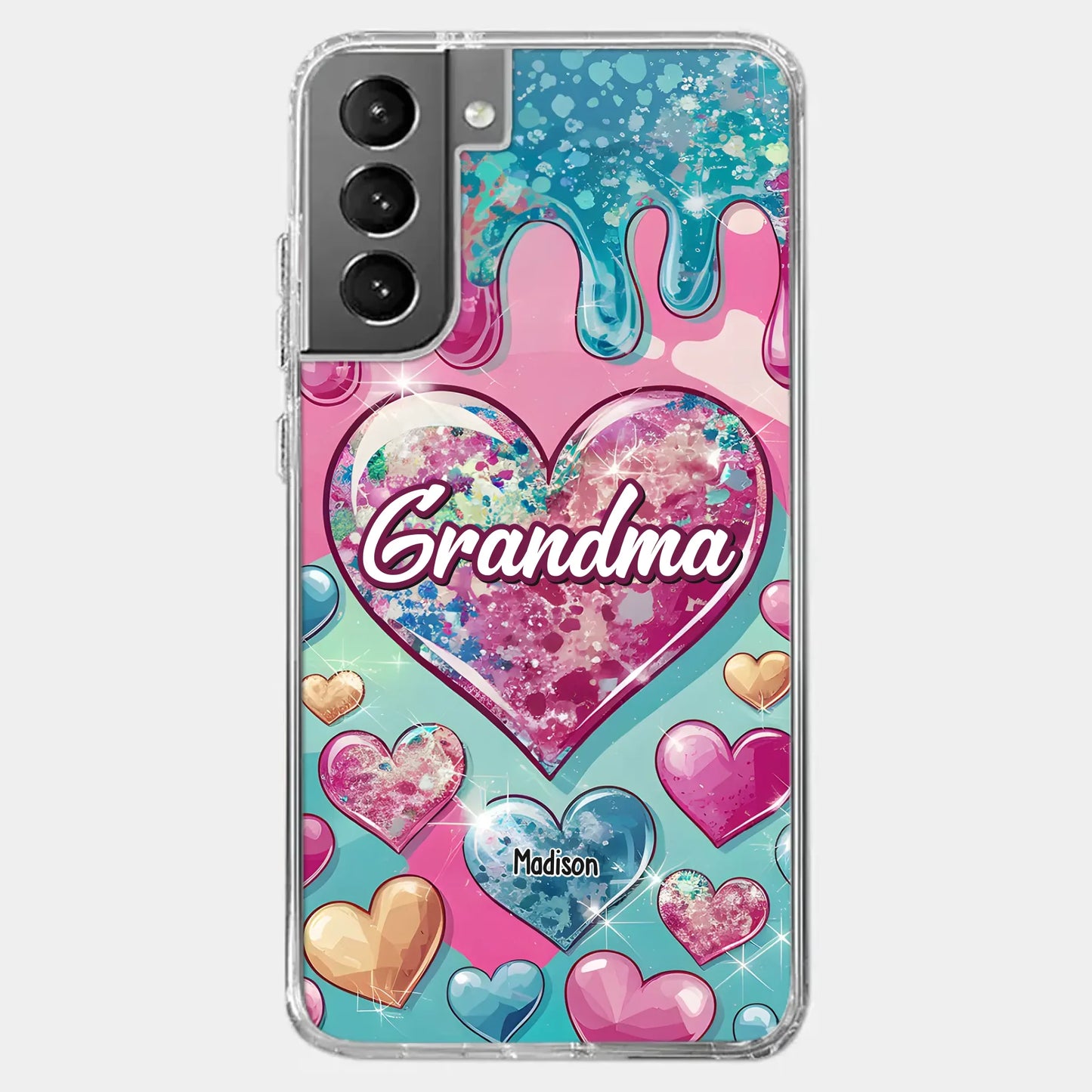 A Grandmother¡¯s Heart Holds Forever Love - Family Personalized Custom 3D Inflated Effect Printed Clear Phone Case - Gift For Mom, Grandma