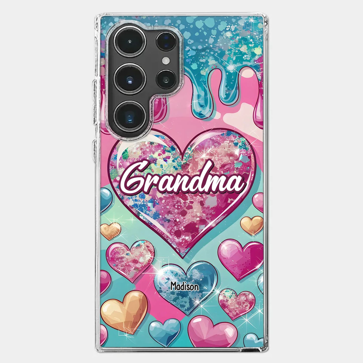 A Grandmother¡¯s Heart Holds Forever Love - Family Personalized Custom 3D Inflated Effect Printed Clear Phone Case - Gift For Mom, Grandma