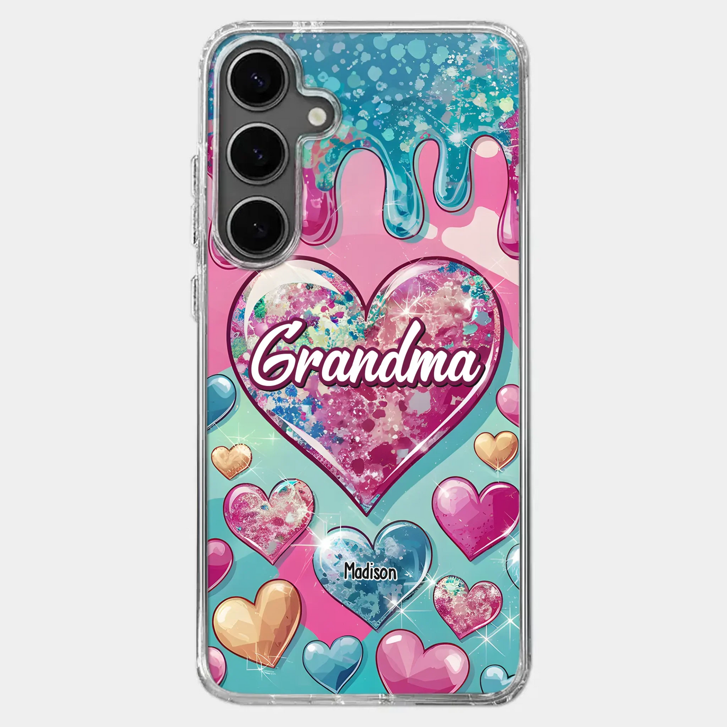 A Grandmother¡¯s Heart Holds Forever Love - Family Personalized Custom 3D Inflated Effect Printed Clear Phone Case - Gift For Mom, Grandma
