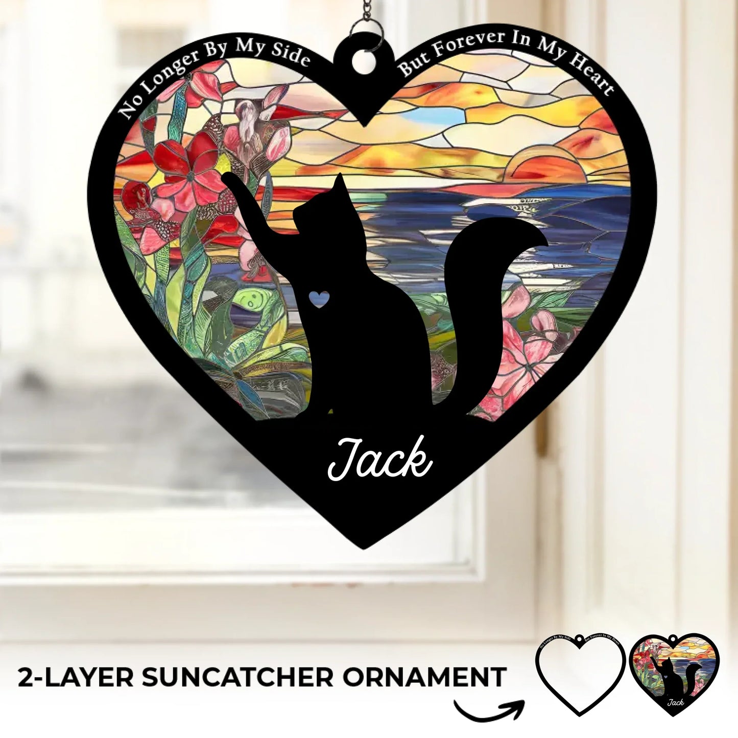 A Cat¡¯s Love, An Eternal Memory - Memorial Personalized Window Hanging Suncatcher Ornament - Sympathy Gift For Pet Owners, Pet Lovers