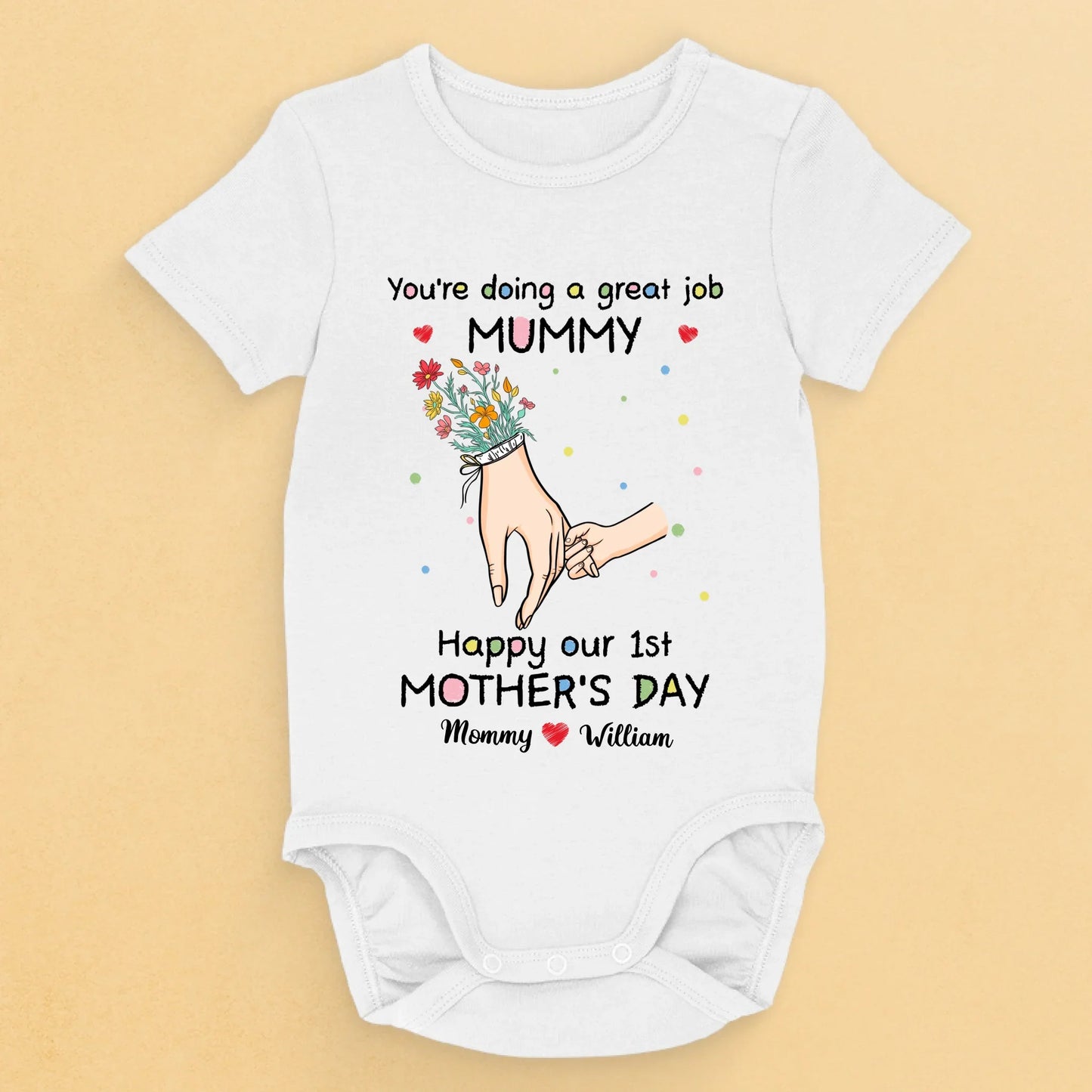 A Love As Pure As A Mother¡¯s Touch - Family Personalized Custom Baby Onesie - Mother's Day, Baby Shower Gift, Gift For First Mom