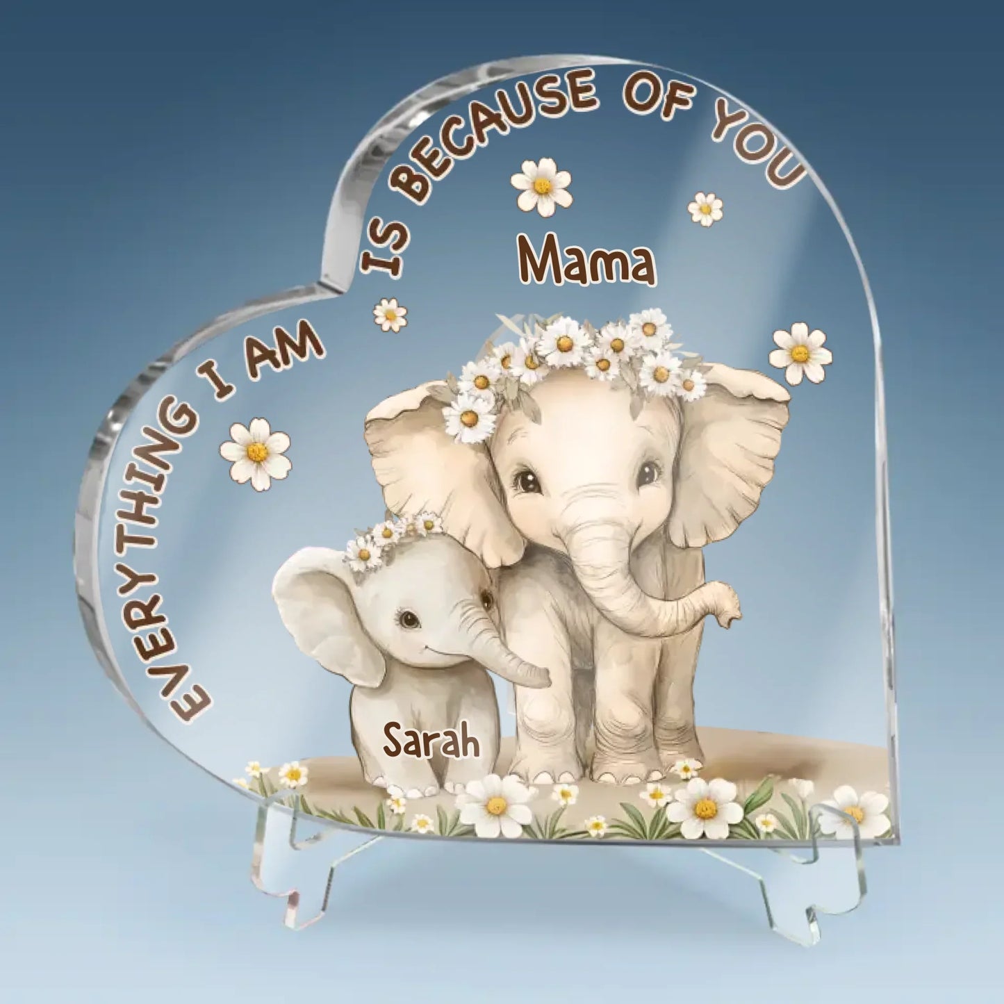 A Mother¡¯s Love Never Ends - Family Personalized Custom Heart Shaped Acrylic Plaque - Mother's Day, Gift For Mom, Grandma