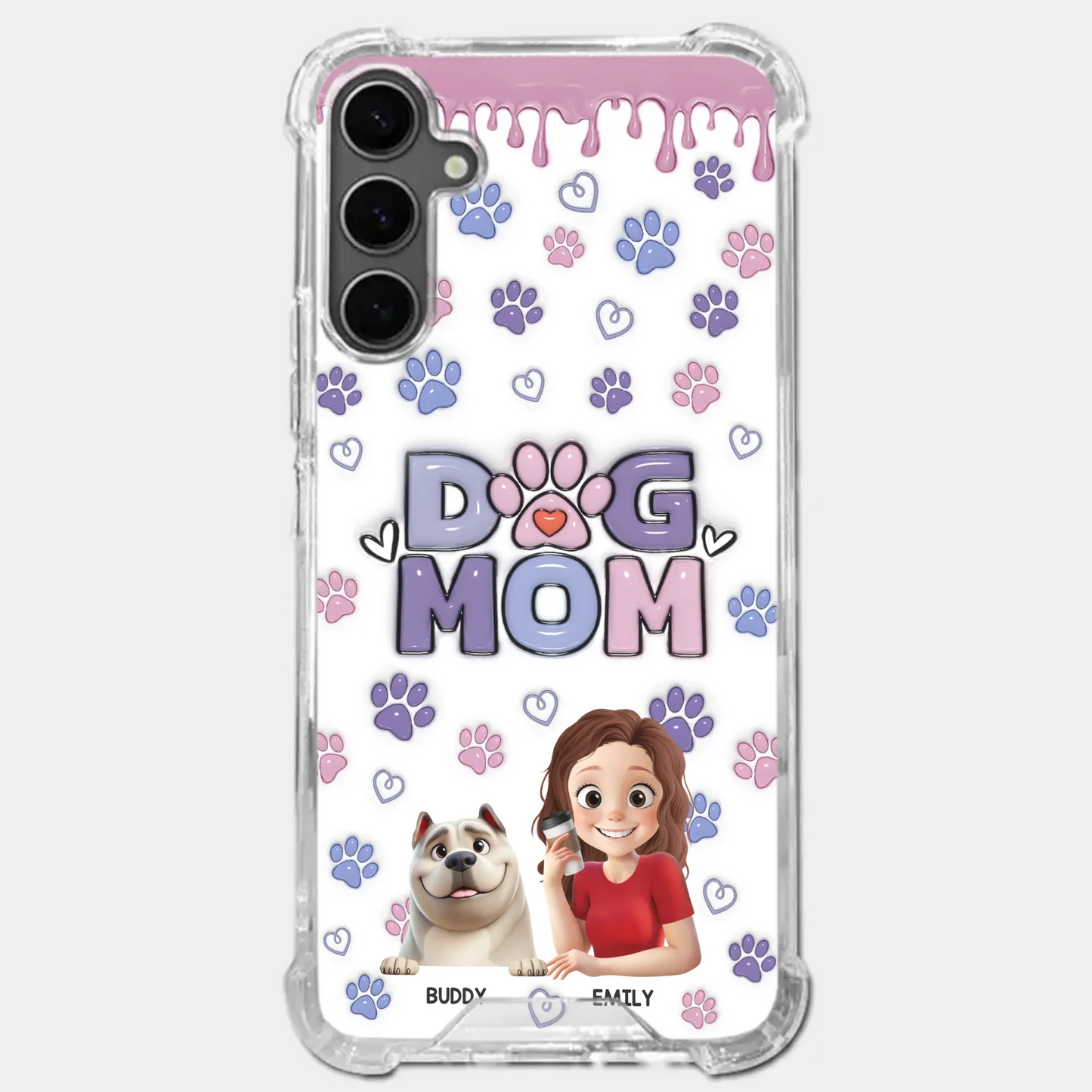 A Dog Mom¡¯s Heart Is Always Full - Dog Personalized Custom 3D Inflated Effect Printed Clear Phone Case - Gift For Pet Owners, Pet Lover