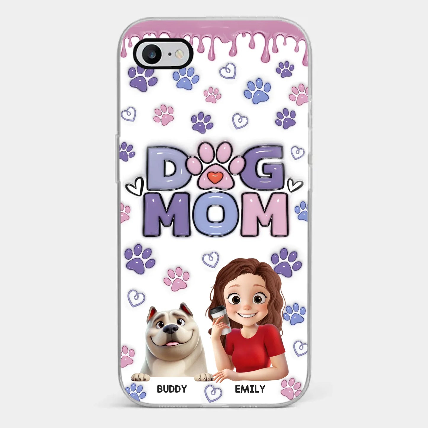 A Dog Mom¡¯s Heart Is Always Full - Dog Personalized Custom 3D Inflated Effect Printed Clear Phone Case - Gift For Pet Owners, Pet Lover