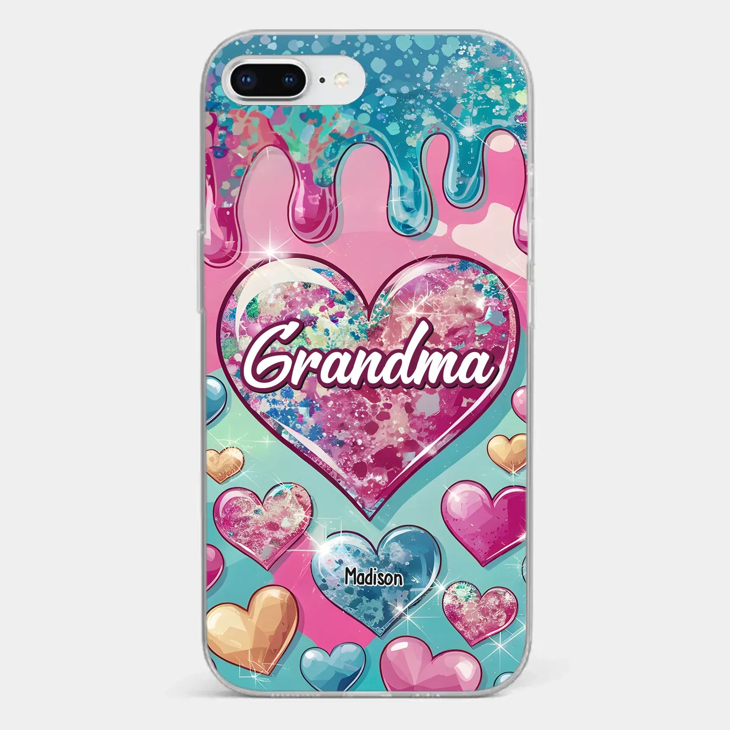 A Grandmother¡¯s Heart Holds Forever Love - Family Personalized Custom 3D Inflated Effect Printed Clear Phone Case - Gift For Mom, Grandma