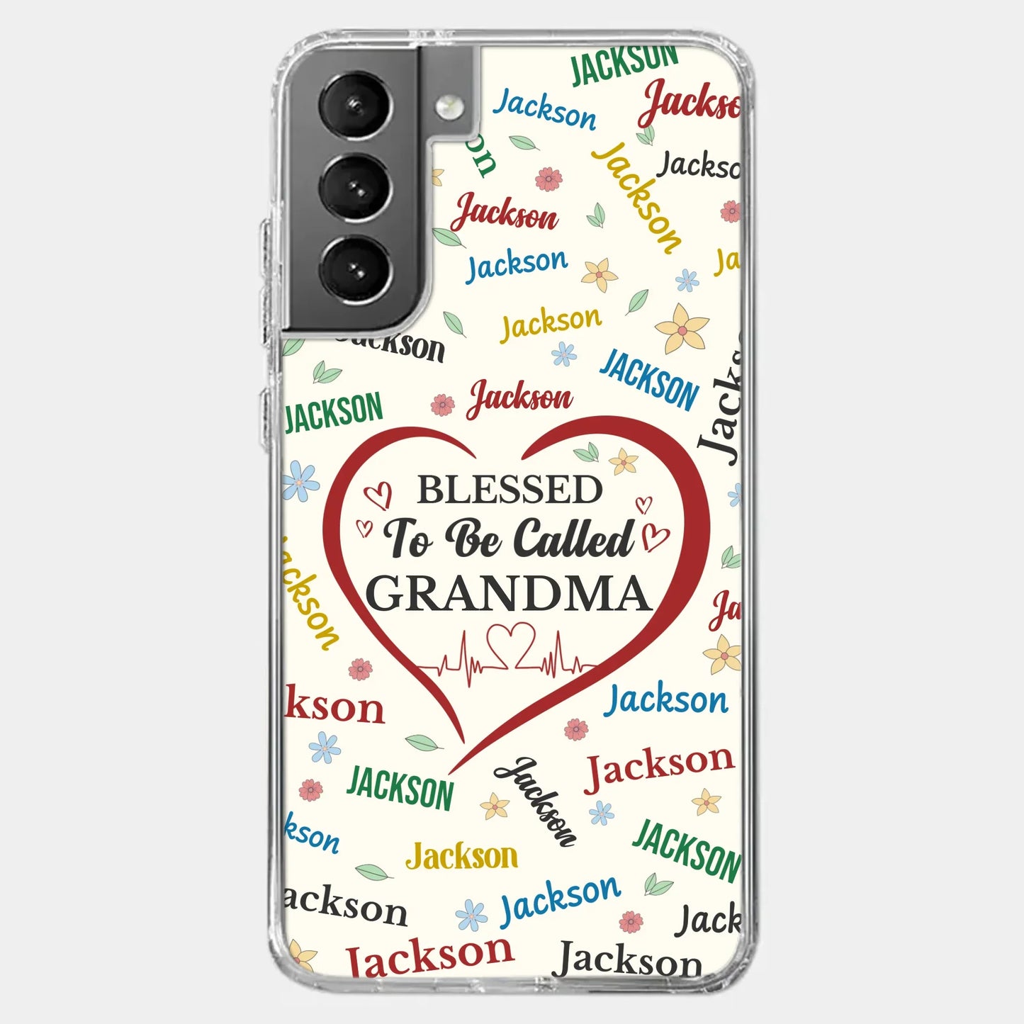 A Name Written In Love, Grandma - Family Personalized Custom Clear Phone Case - Mother's Day Gift For Mom, Grandma